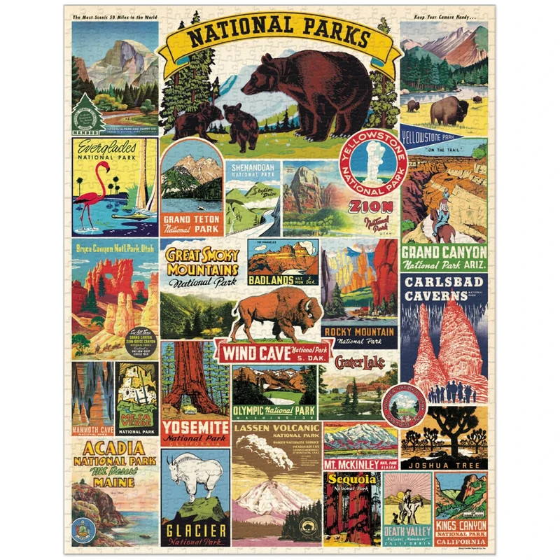 National Parks Posters 1000 Pc Puzzle