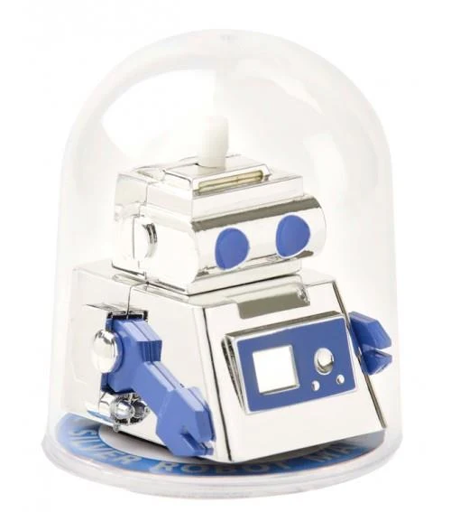 Aeromax Bump N Bots Wind Up Robot (Silver and Blue) / Robot à remontoir (argent et bleu)