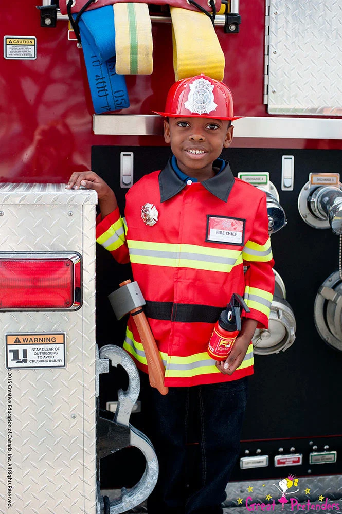 Creative Education Kids Firefighter Costume Set With Accessories Size 5-6