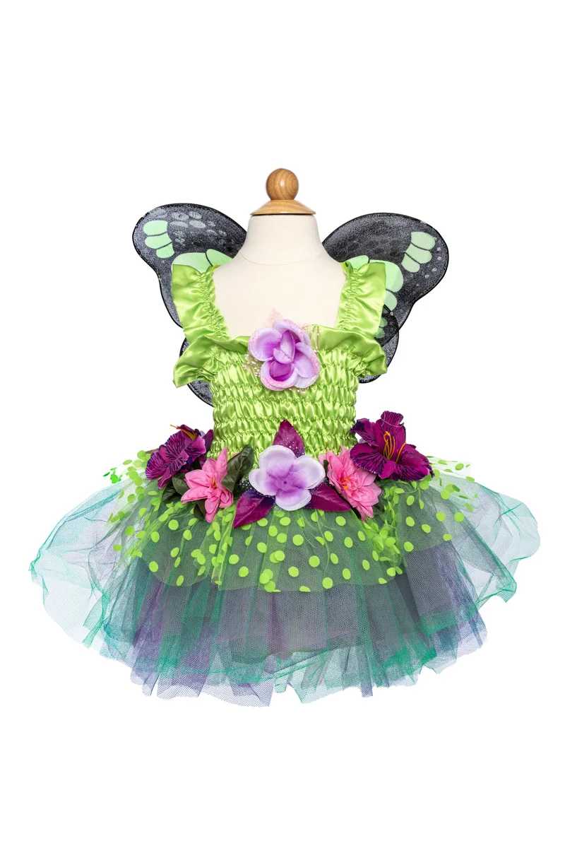 Pink Fairy Blooms Deluxe Costume Dress with Detachable Fairy Wings