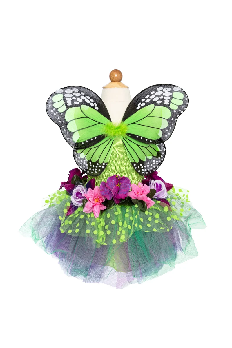Pink Fairy Blooms Deluxe Costume Dress with Detachable Fairy Wings