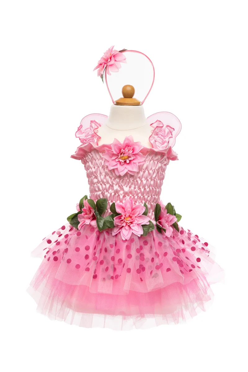 Pink Fairy Blooms Deluxe Costume Dress with Detachable Fairy Wings
