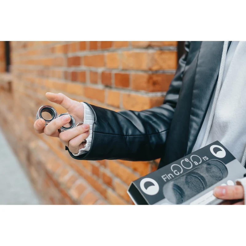 Fingears M-19mm Silver-Black Set
