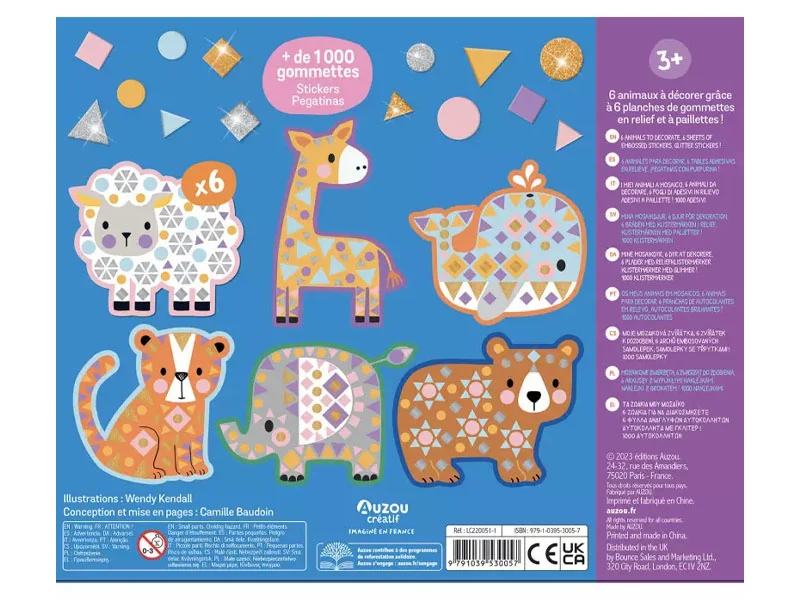Coffret créatif - Mes gros animaux en mosaïques - Auzou