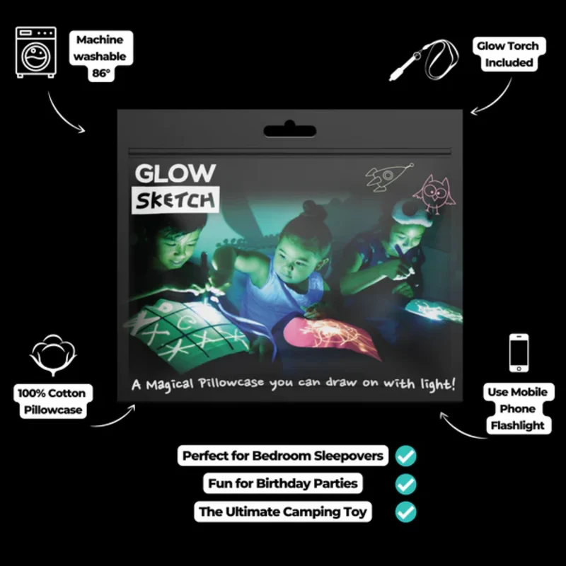 Glow Sketch Pillowcase: Heart