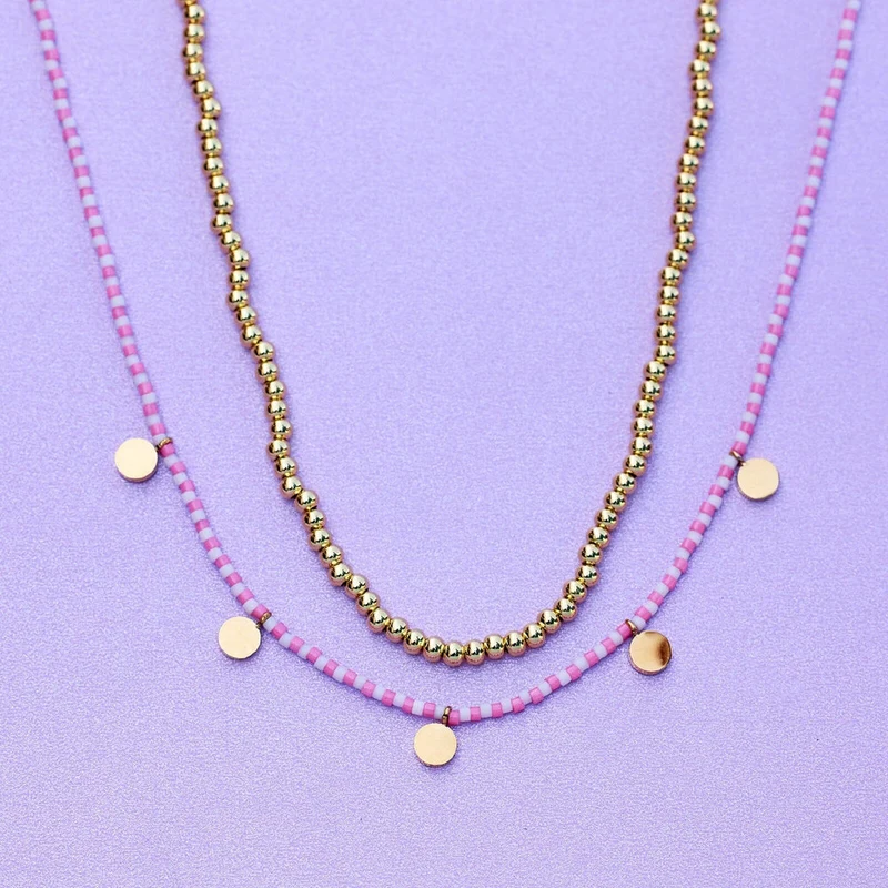 Blue & Silver Cabana Necklace Set