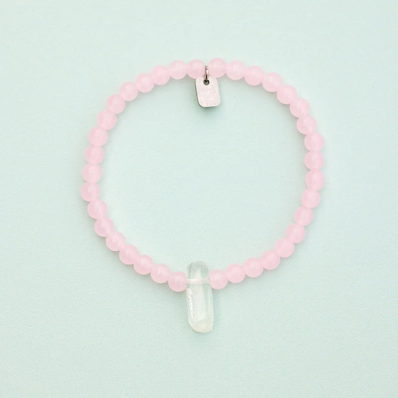 Rose Quartz intention Stretch Bracelet PuraVida