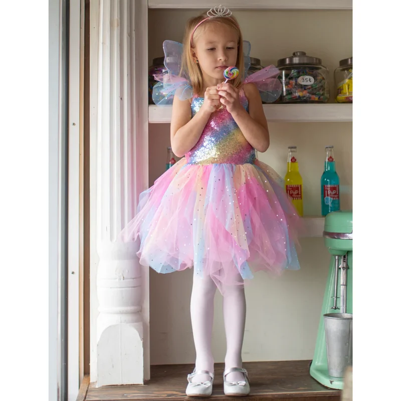Rainbow Fairy Dress with Wings
