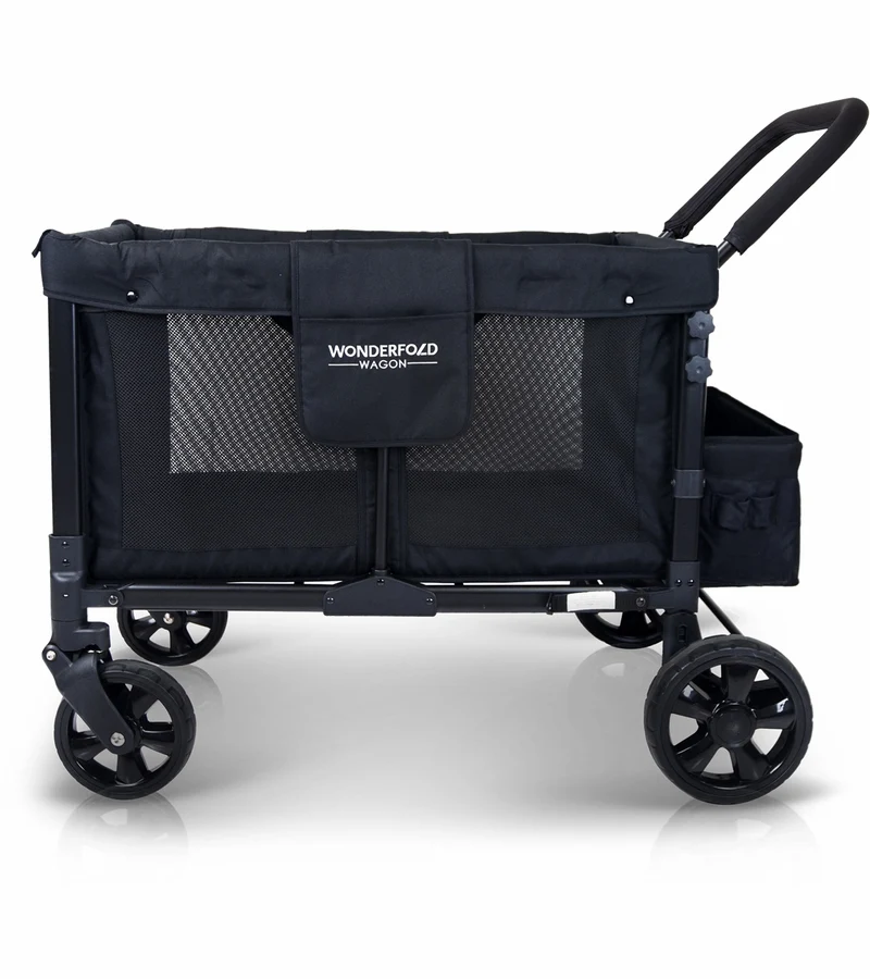 WonderFold W4 Original Quad (4 Seater) Stroller Wagon - Black