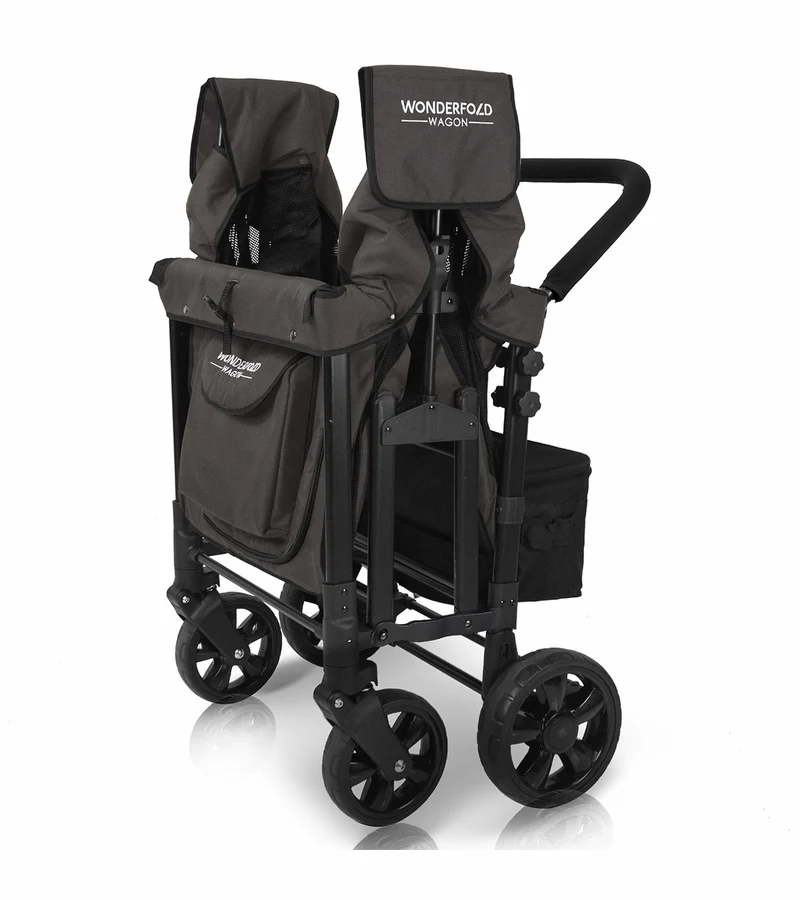 WonderFold W4 Original Quad (4 Seater) Stroller Wagon - Black