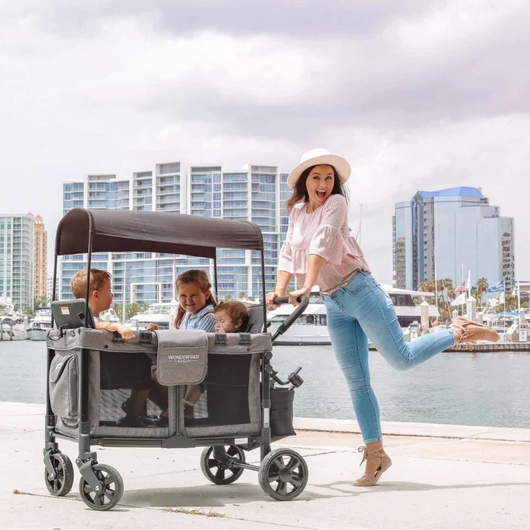 WonderFold W4 Original Quad (4 Seater) Stroller Wagon - Black