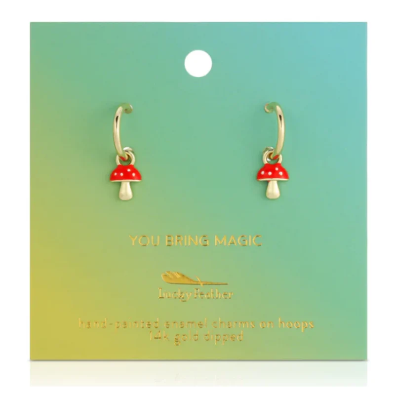 You Bring Magic - Mushroom Hoop Earrings