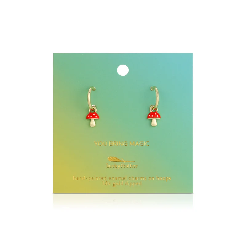 You Bring Magic - Mushroom Hoop Earrings