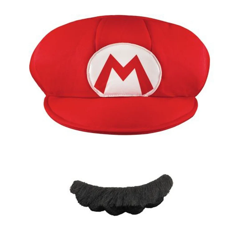 Super Mario Hat and Mustache Kit for Adult