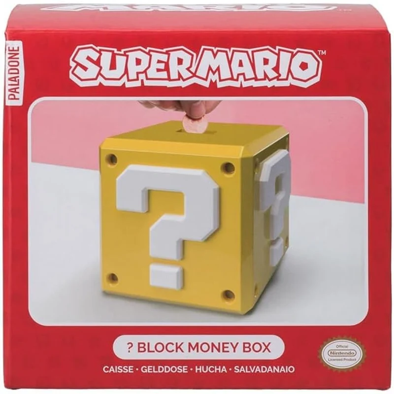 Super Mario Question Mark Block Money Bank, 1 Count