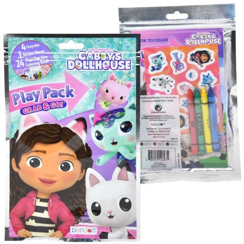 Gabby's Dollhouse Grab N Go Play Colouring Pages, 5 Count