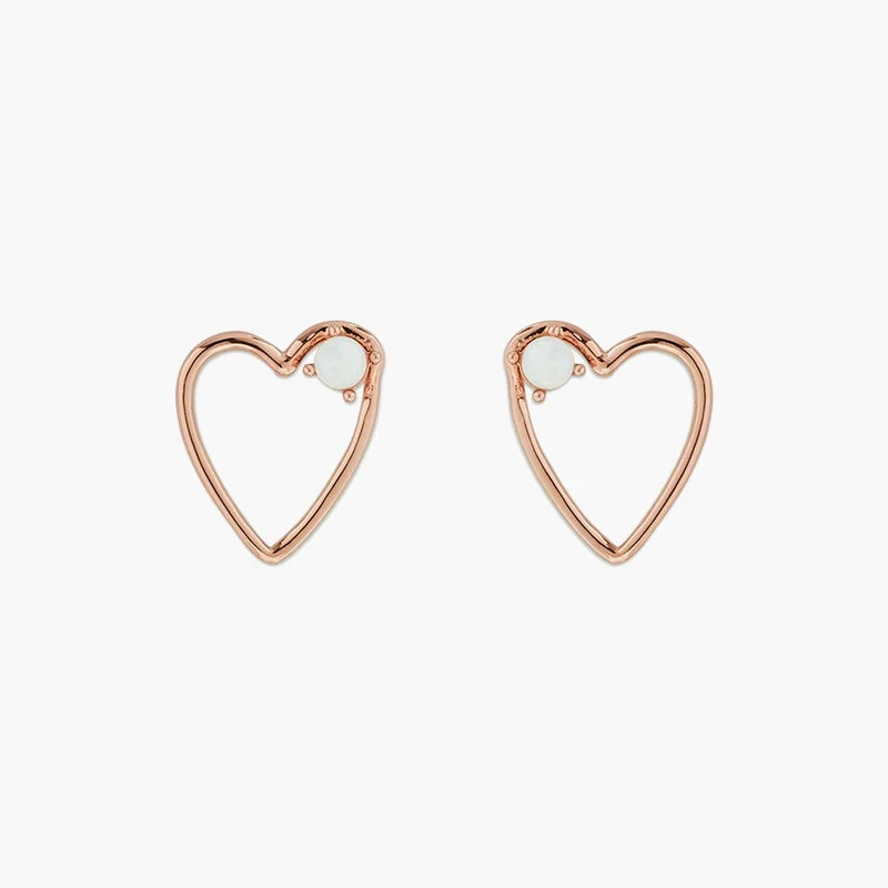 Rose Gold Sweetheart Stone Earrings PuraVida