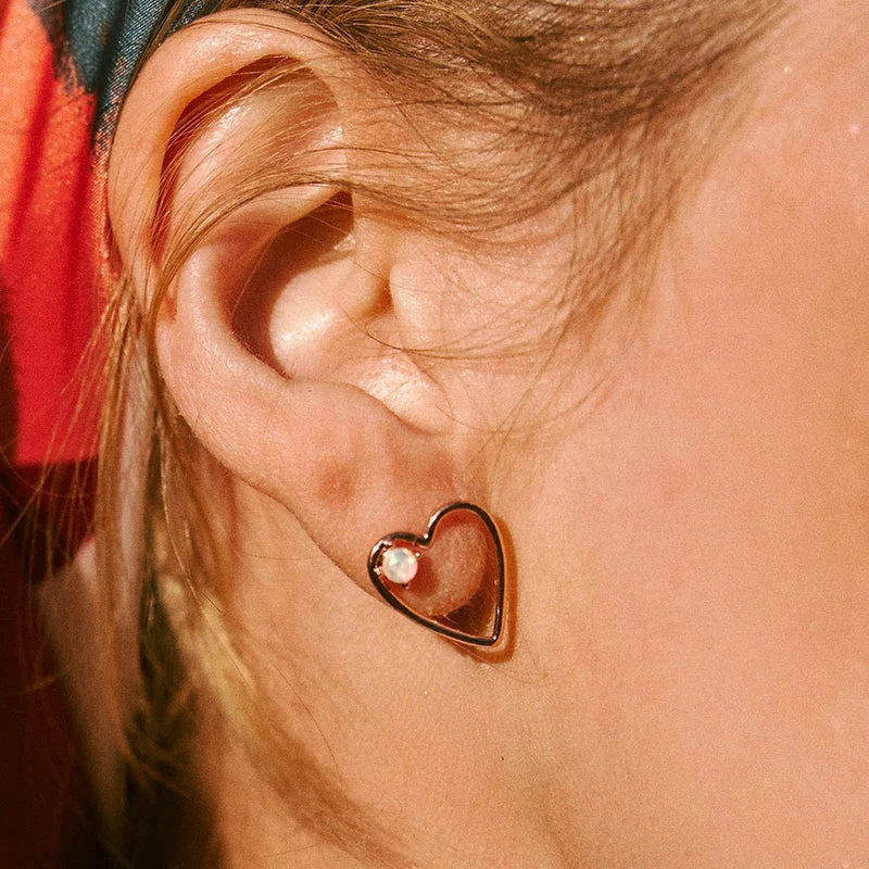 Rose Gold Sweetheart Stone Earrings PuraVida
