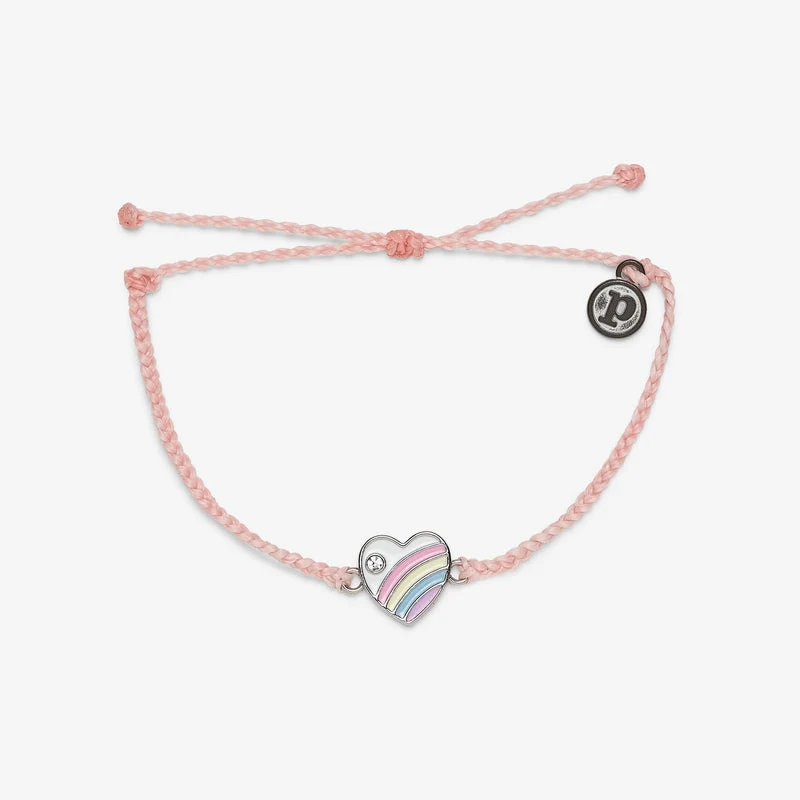 Pastel Vintage Heart Charm PuraVida Bracelet
