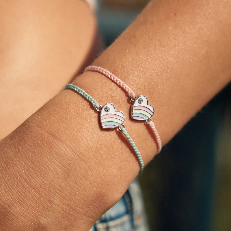 Pastel Vintage Heart Charm PuraVida Bracelet