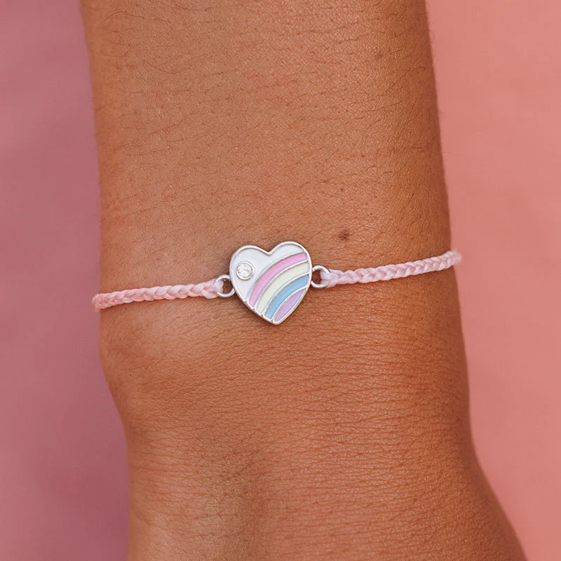 Pastel Vintage Heart Charm PuraVida Bracelet