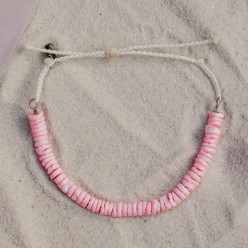 Pink Puka Shell Cord PuraVida Bracelet