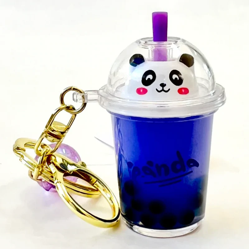 Boba Tea Panda Charm Keychain