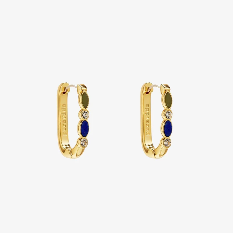 Stone Hoop Earrings