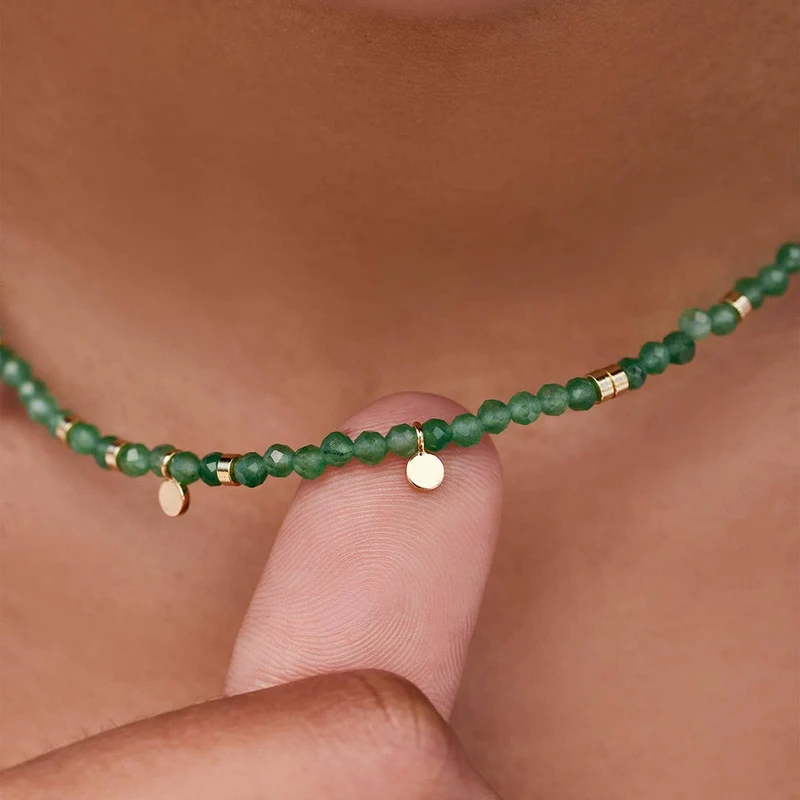 Jade Beaded Choker Necklace PuraVida