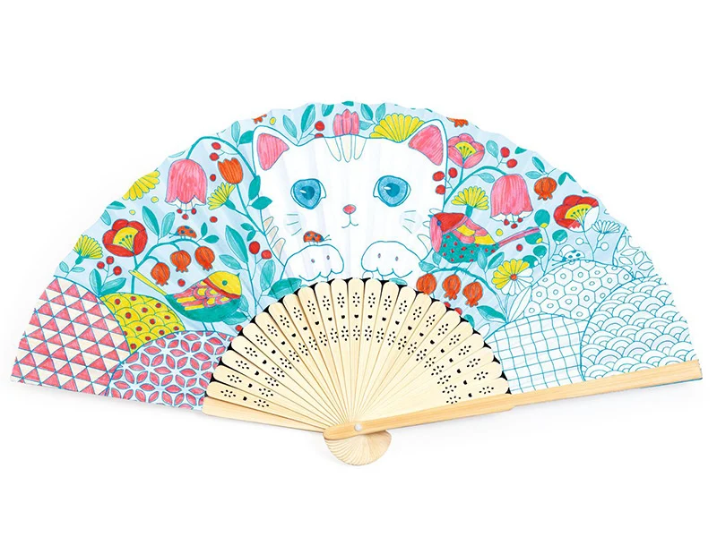Kit DIY - Eventail à colorier - Koneko