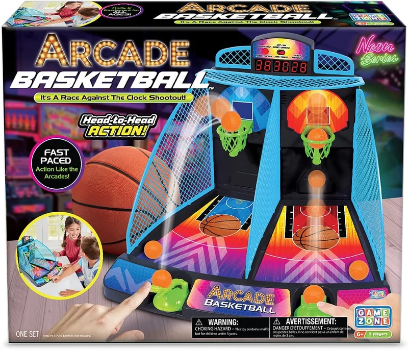 Game Zone Interactive Tabletop Arcade Basketball Shootout Two Player Game