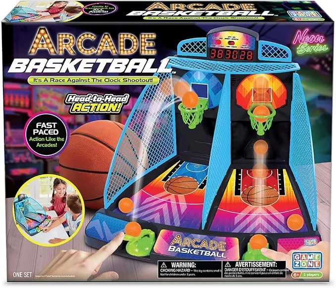 Game Zone Interactive Tabletop Arcade Basketball Shootout Two Player Game