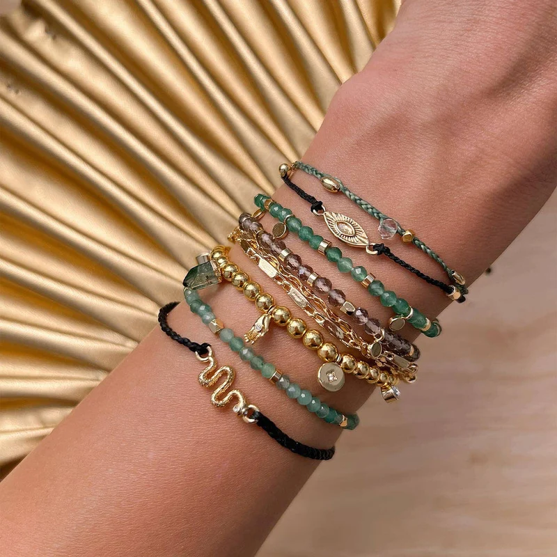 Jade Beaded String Bracelet Pura Vida
