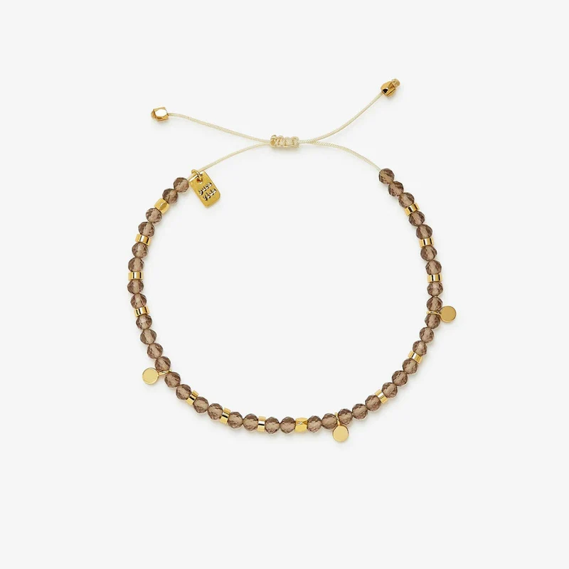 Smokey Quartz Beaded String Bracelet Pura Vida