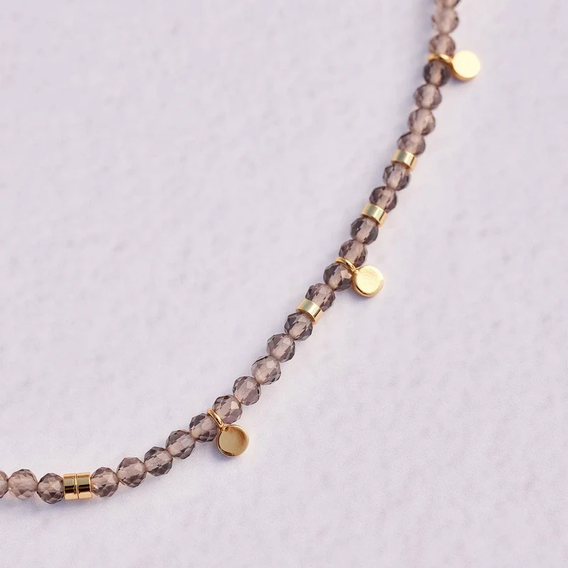 Smokey Quartz Beaded String Bracelet Pura Vida