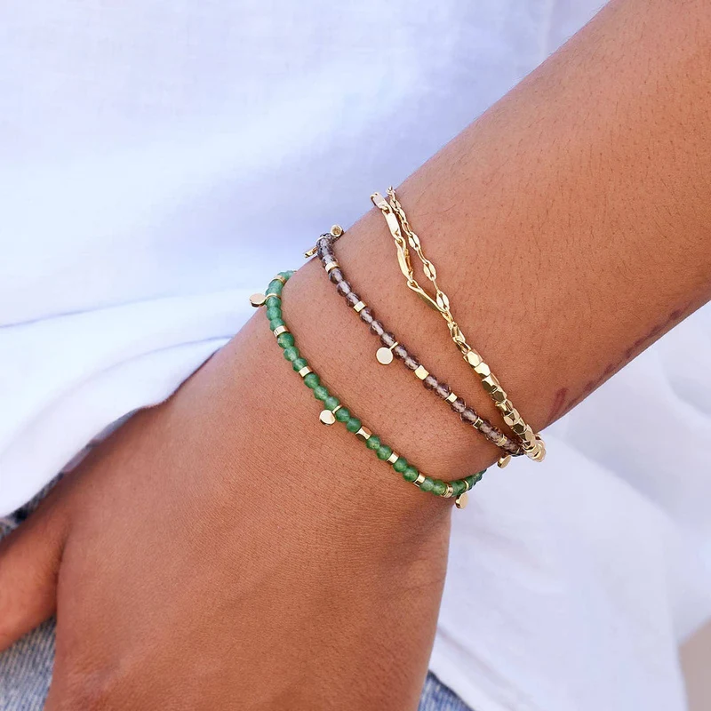 Smokey Quartz Beaded String Bracelet Pura Vida