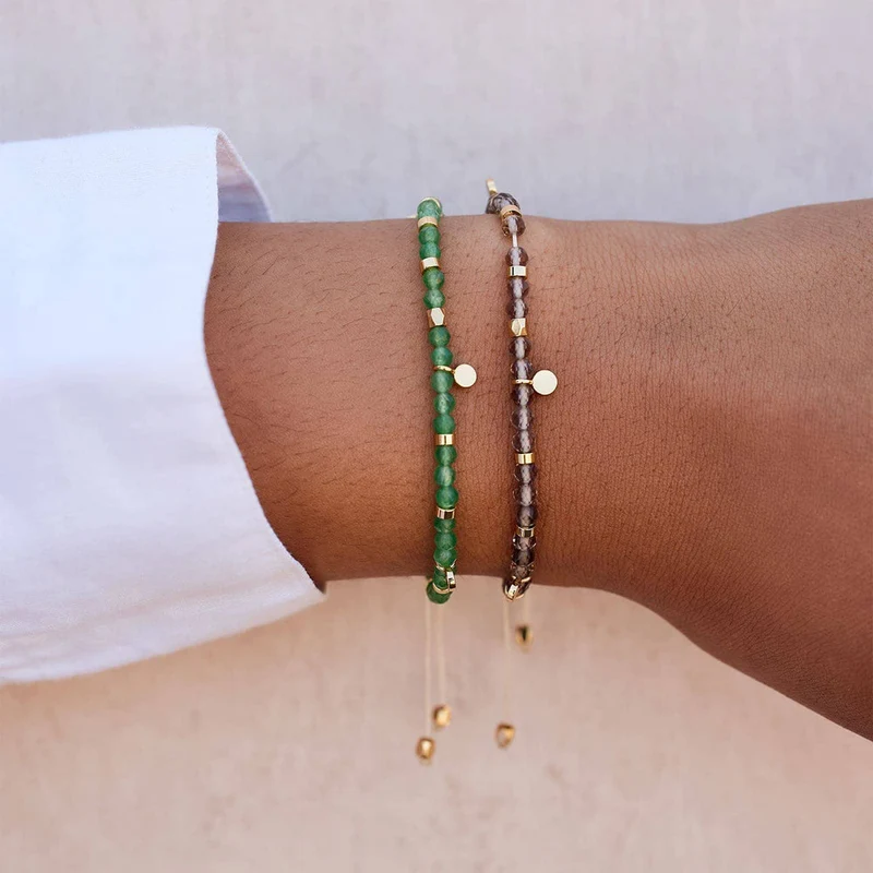 Smokey Quartz Beaded String Bracelet Pura Vida