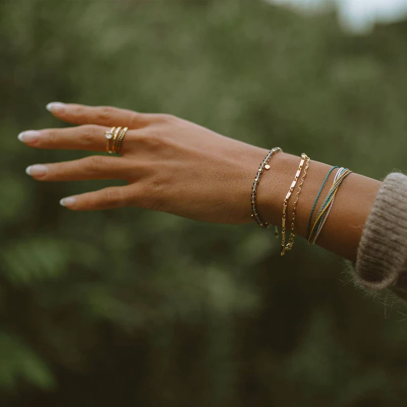 Smokey Quartz Beaded String Bracelet Pura Vida