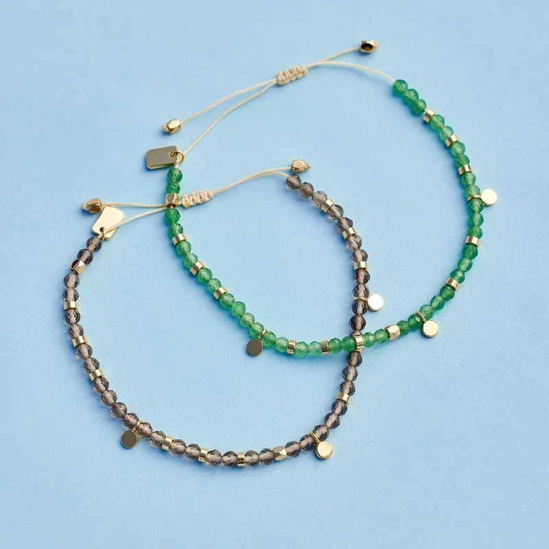 Smokey Quartz Beaded String Bracelet Pura Vida