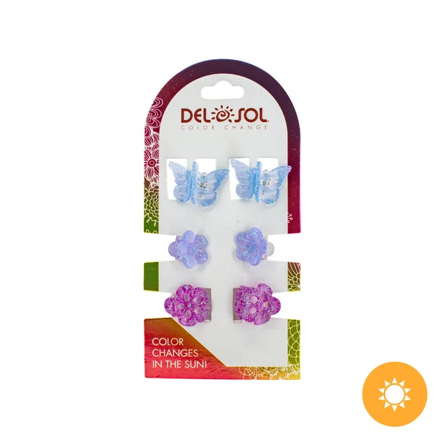 Glitter Butterfly Flower UV Clips