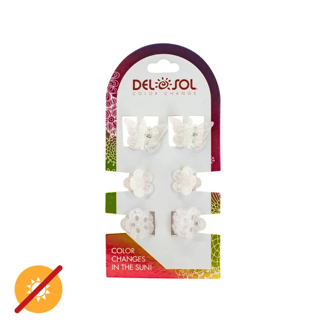 Glitter Butterfly Flower UV Clips