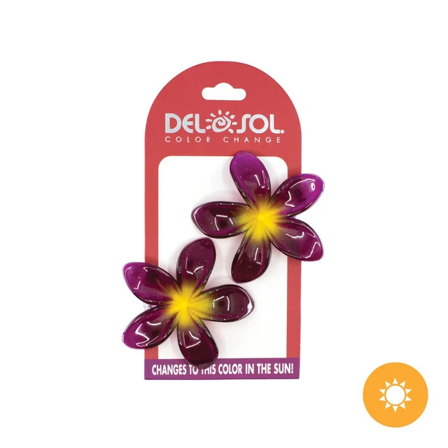 Plumeria Hair Clip UV Yellow Fuchsia