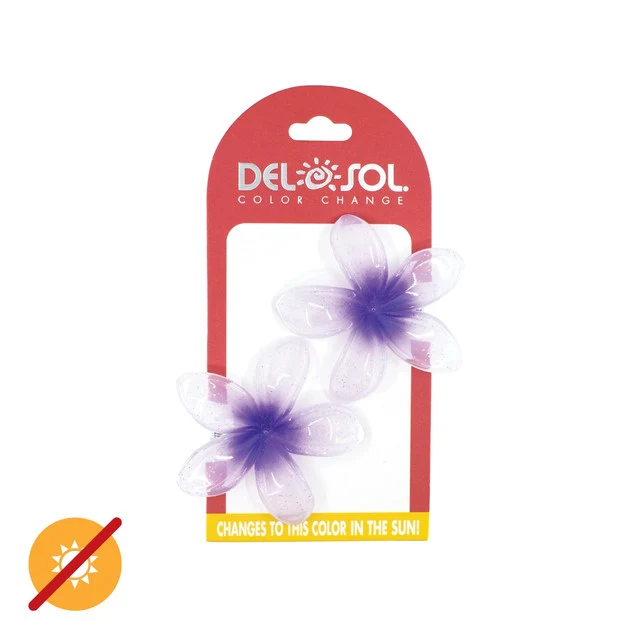 Plumeria Hair Clip UV Purple Yellow