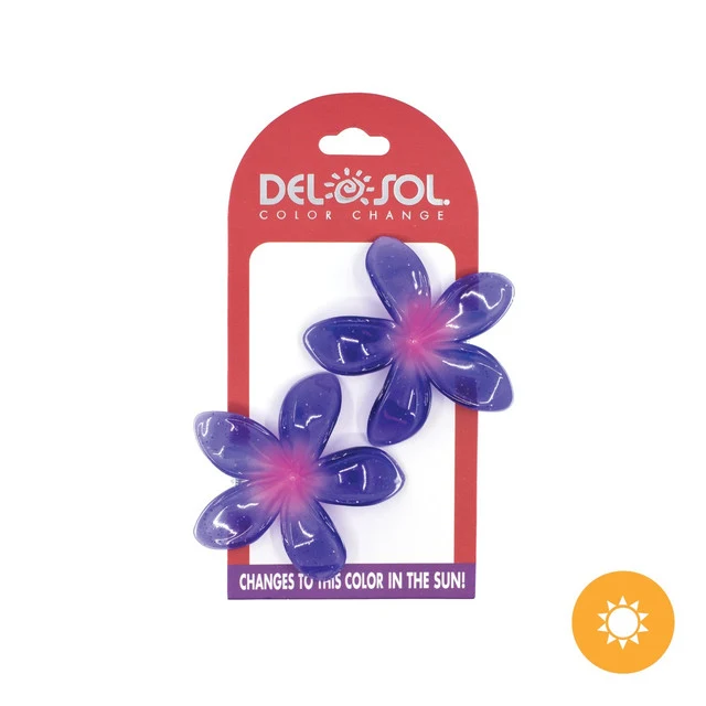 Plumeria Hair Clip UV Pink Purple