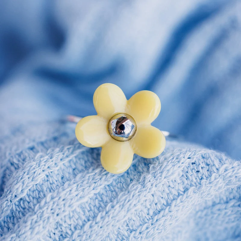 Solstice Enamel Flower PuraVida Ring