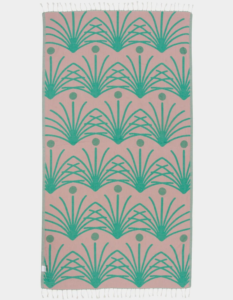 Green Retro Palm Sand Cloud Towel