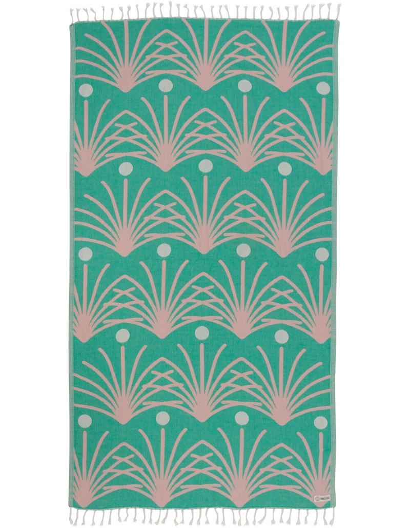 Green Retro Palm Sand Cloud Towel