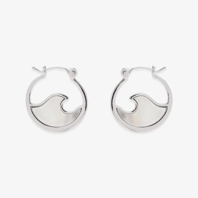 Mother of Pearl Mini Wave Hoops PuraVida