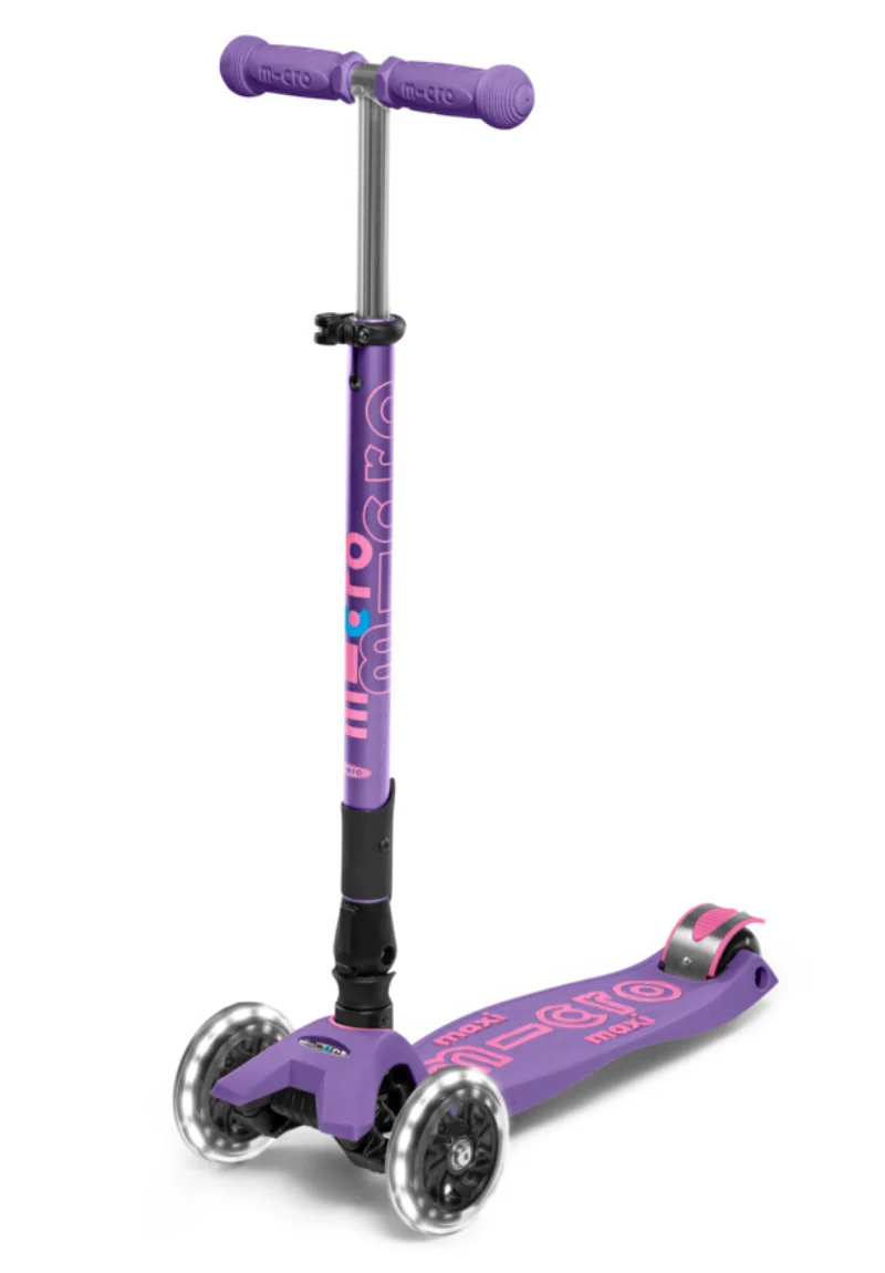 Maxi LED Foldable Purple Blue Micro Scooter