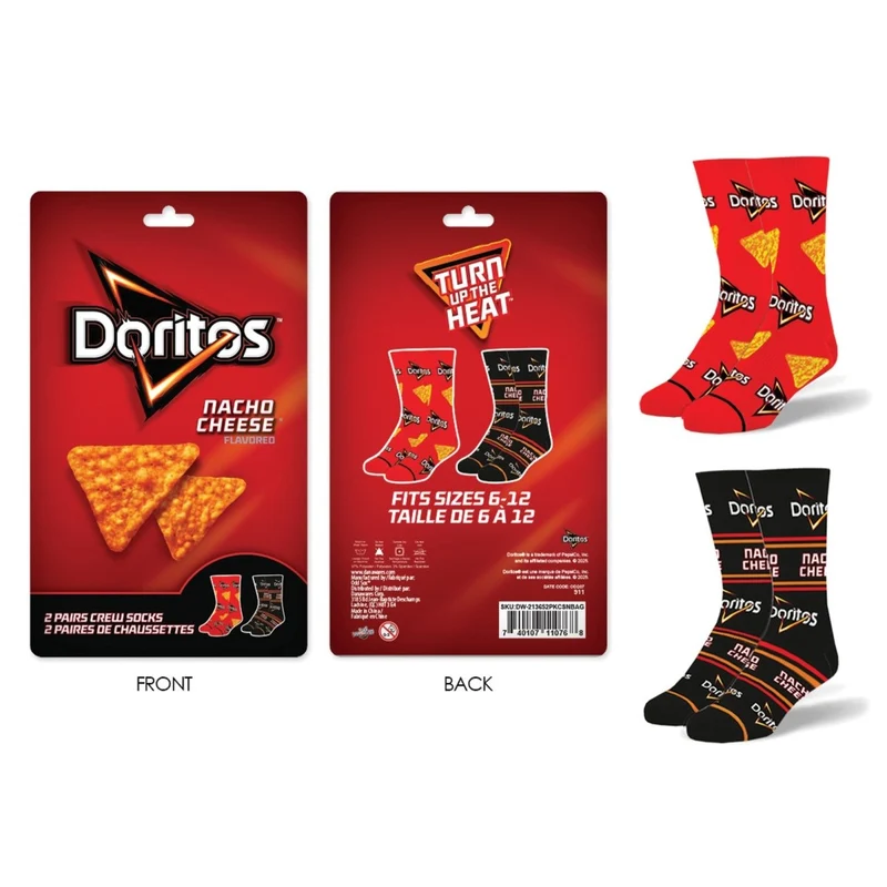 Doritos Pack of 2 Crew Socks, 2 Count